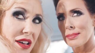 GIRLSWAY - milf Rivals Brandi Love & Reagan Foxx Scare Coworkers So They Can Fucked Inside Met Room