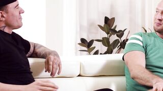 ADULT TIME - Hung Heterosexual Buddies Pierce Paris & JJ Knight Try Homosexual Sex While Masturbating Together