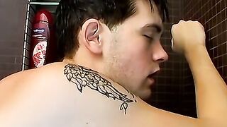 Cute twink Jayden Taylor takes two monster dick in his mouth at once