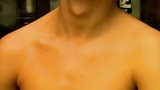 Handsome young guy Cristian in a solo dick wanking off session in the bar