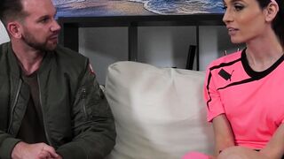 TRANSFIXED - Thirsty Sports Channel Host Assfucks Lady Boy Soccer Player Korra Del Rio During Interview