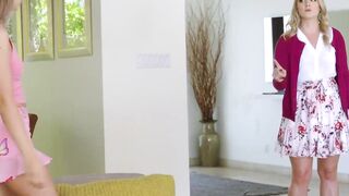 I couldnt quiet myself while MILF stepmom Lisey Sweet fucks me with a strap on