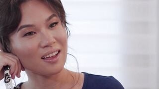 ADULT TIME - Sex Phone Operator Kimmy Kimm CAUGHT SPYING ROOMIE JERKING OFF & CAN'T RESIST FUCKING!