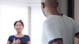 ADULT TIME - Sex Phone Operator Kimmy Kimm CAUGHT SPYING ROOMIE JERKING OFF & CAN'T RESIST FUCKING!