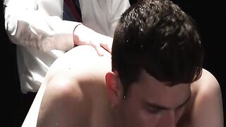 Hot Tyler Tanner shoots load while getting dildo fucked with suited Tucker Barrett