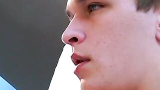 Cute Adam oozed cum while smoking after his jerking session