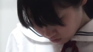 Japanese schoolgirl orgasms during hot masturbation