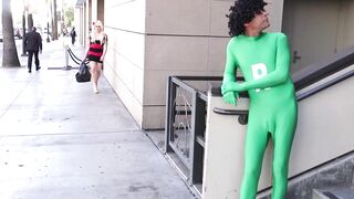 Pigtailed transsexual asshole gets hammered by Super Cock