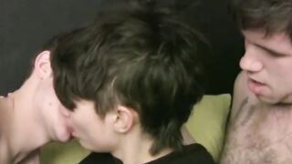 FuckingStraightBoys.com - Bitch enjoys mmf fun with two eager guys