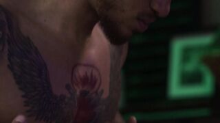 Watch Masseur bangs his TS customers ass on table