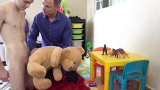 SayUncleNetwork.com - Stepdad gives stepson handjob before a threeway with a fleshlig