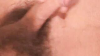 Mature man with small hairy cock masturbates and cums on cam