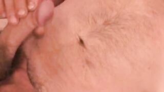 Mature man with small hairy cock masturbates and cums on cam
