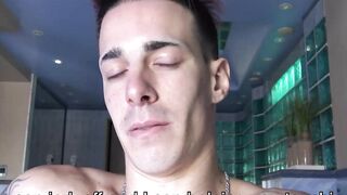 LatinoJuice.com - Inked guy Tattoo Boy wanks his cock intensely after a short photosh