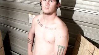 Tattooed redneck Lex Lane jacking off his big lonely cock