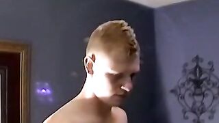 Black amateur sucks two cocks at the same time for facial