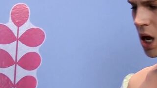 Blonde twink Dylan Chambers banged and cum sprayed himself