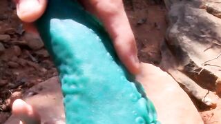 Emo twink bare banging tight bottom in forest threesome