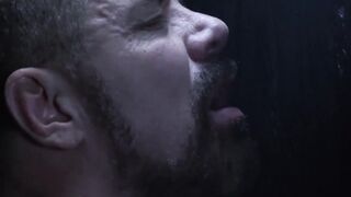 FamilyPornSite.com - Twink's hot glory hole blowjob skills with daddy's cumshot