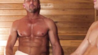 IncestGay.com - Hunky daddy barebacks stepson doggy style in taboo session
