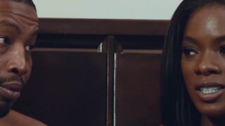 Two black hotties Ana Foxxx and hung Isiah Maxwell have wild sexual intercourse