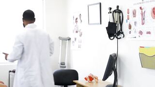 Patient Romeo Rivers gets a protein shot from doctor Shadow to solve his anal lump pr