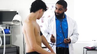 Patient Romeo Rivers gets a protein shot from doctor Shadow to solve his anal lump pr