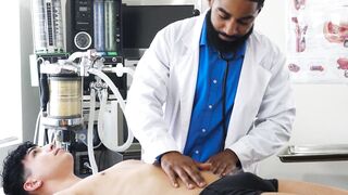 Patient Romeo Rivers gets a protein shot from doctor Shadow to solve his anal lump pr
