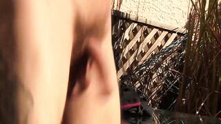 Attractive guy Corey Gunz splatters his hot cum after masturbating