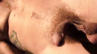 Attractive guy Corey Gunz splatters his hot cum after masturbating
