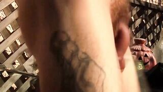 Attractive guy Corey Gunz splatters his hot cum after masturbating