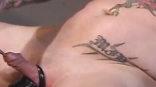 He finds a long silver rod and decides to fuck his cock in a sensational-sounding sce