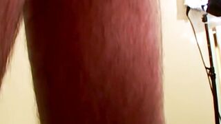 Handsome Clyde takes off his shoes to worship his foot before masturbating