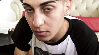 LatinoJuice.com - Gay for pay Felix gobbles my meaty dick until I explode my sticky c