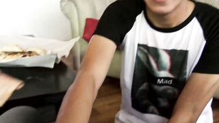 LatinoJuice.com - Gay for pay Felix gobbles my meaty dick until I explode my sticky c