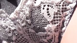 Beautiful Asian babe outdoor plays with pussy before pissing