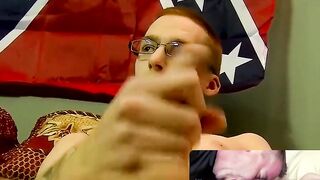 JoeSchmoeXXX.com - Nerdy amateur dude with glasses jerks off his starving cock alone