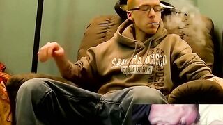 JoeSchmoeXXX.com - Nerdy amateur dude with glasses jerks off his starving cock alone