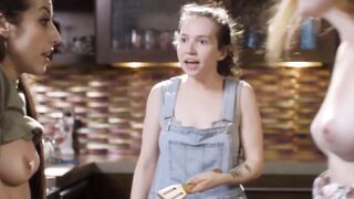 GIRLSWAY - Goddess Girls Have Insane Scissoring On Kitchen Counter After Making Out inside Front of Plumber