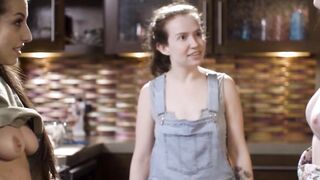GIRLSWAY - Goddess Girls Have Insane Scissoring On Kitchen Counter After Making Out inside Front of Plumber