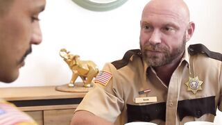 Perps4Sale.com - Bearded Policeman sucks buddys huge cock after blackmail