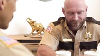 Perps4Sale.com - Bearded Policeman sucks buddys huge cock after blackmail