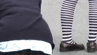 NipponSexTV.com - Oriental voyeur captures teenage thighs for fetish satisfaction