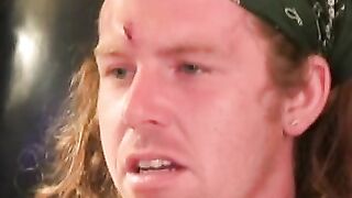 Long haired ginger amateur jerks off his cock solo on cam