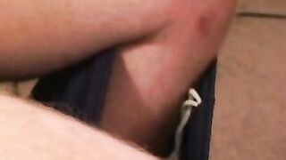 Long haired ginger amateur jerks off his cock solo on cam
