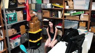 ShopliftersPunished.com - Brunette teen Alex Harper takes dirty cop cock deep in her