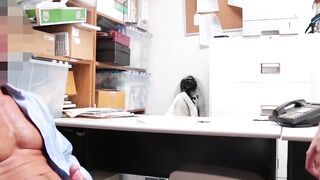 ShopliftersPunished.com - Brunette teen Alex Harper takes dirty cop cock deep in her