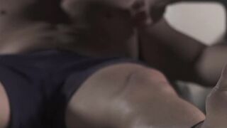 Restrained and blindfolded hunk endures tickling torment
