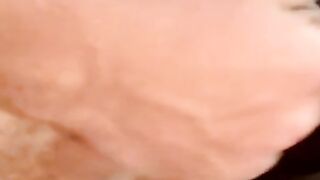 Black dude spreads legs for amateur white guy to cum on him