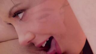Three beautiful lesbian babes indulge in oral pleasures